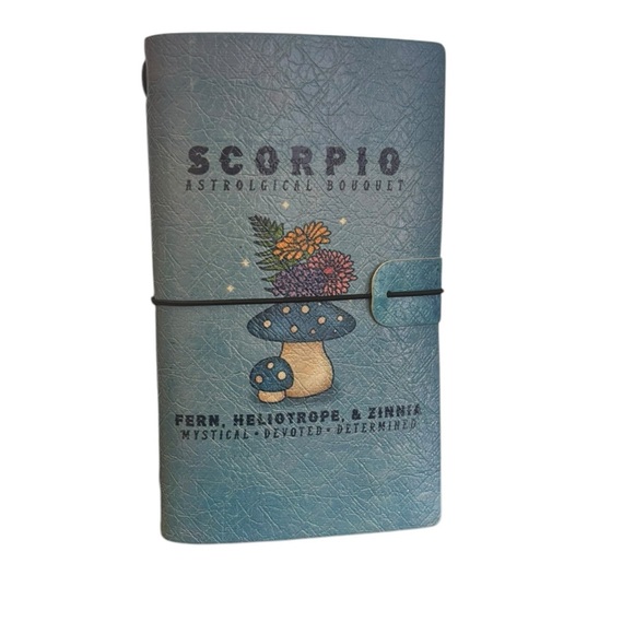 Travelers Notebook Journal Refillable Faux Leather A3 Zodiac Scorpio Blue - Picture 1 of 7